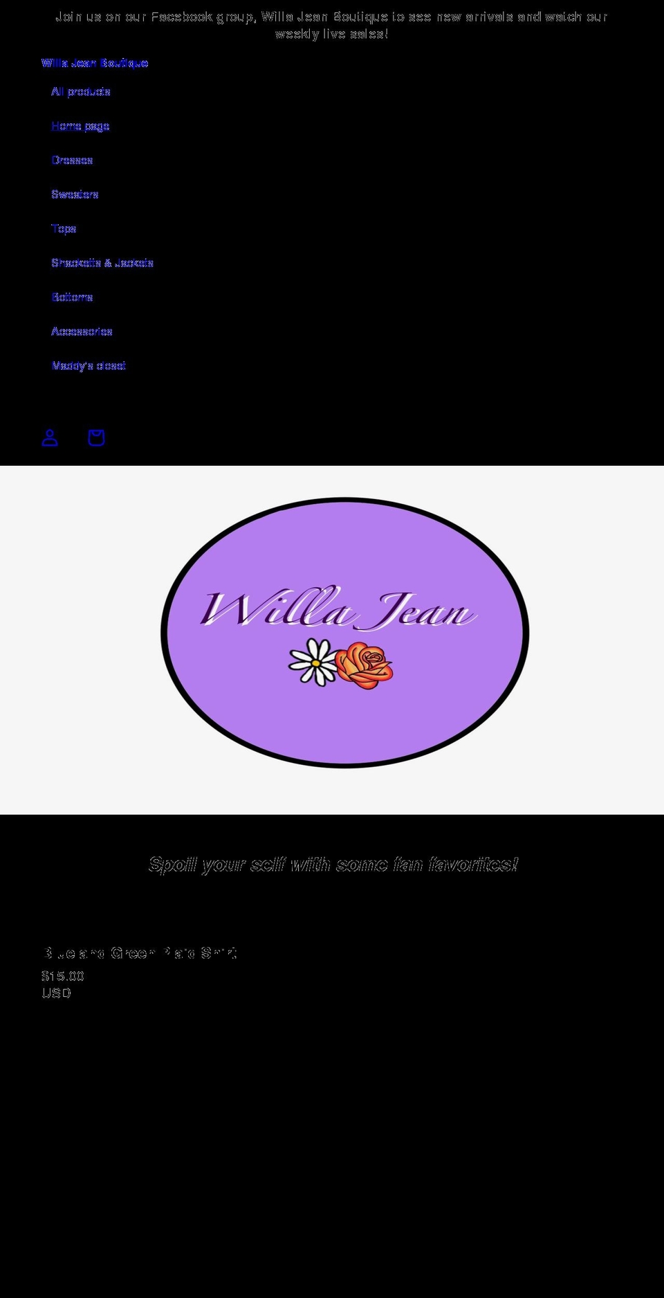 wjboutique.com shopify website screenshot