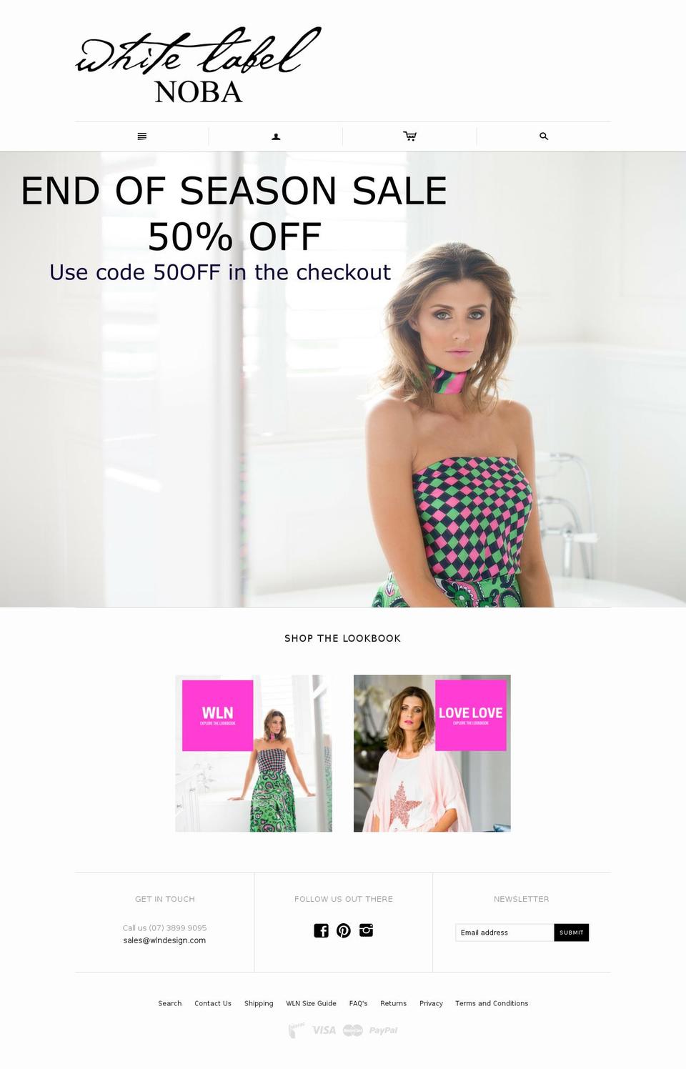 wlndesign.com shopify website screenshot