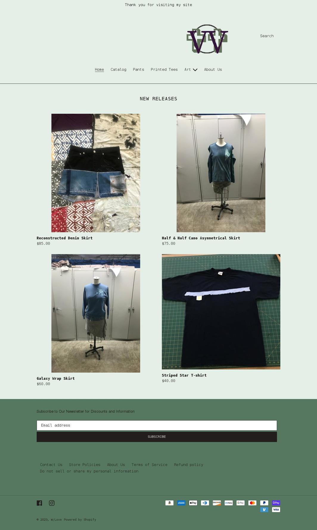 wloveclothing.com shopify website screenshot