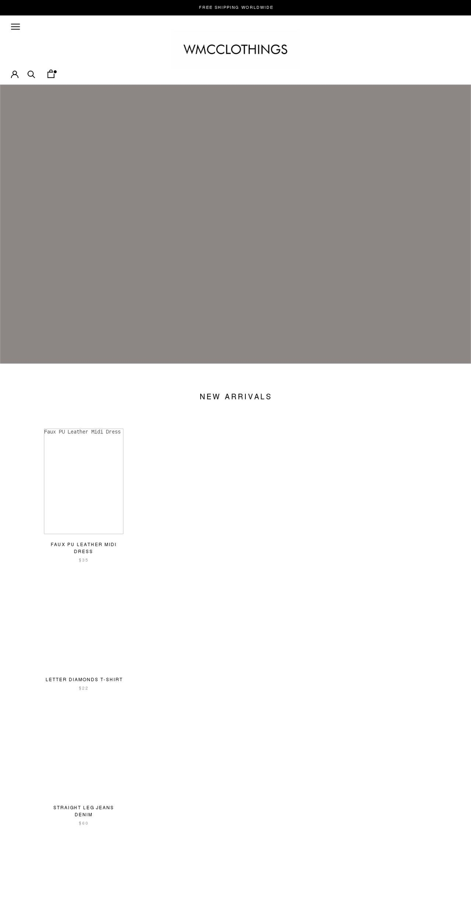 wmcclothings.com shopify website screenshot