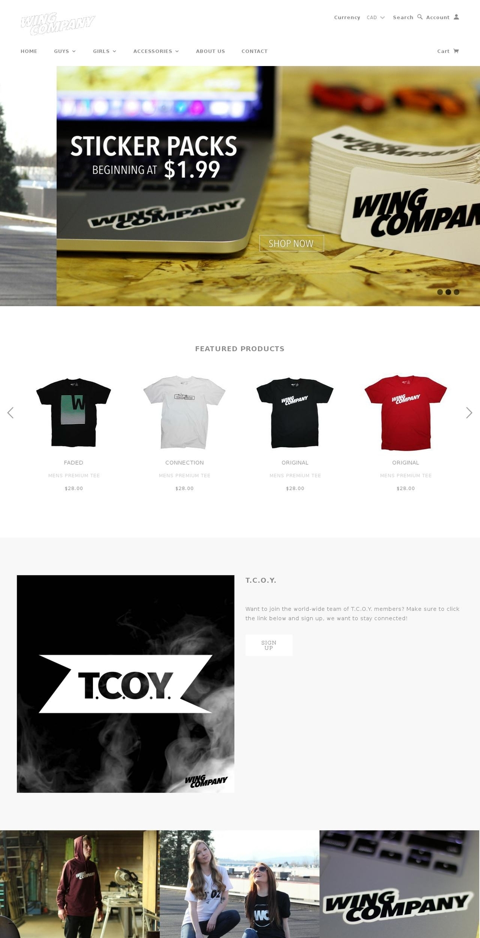 wngcompany.com shopify website screenshot
