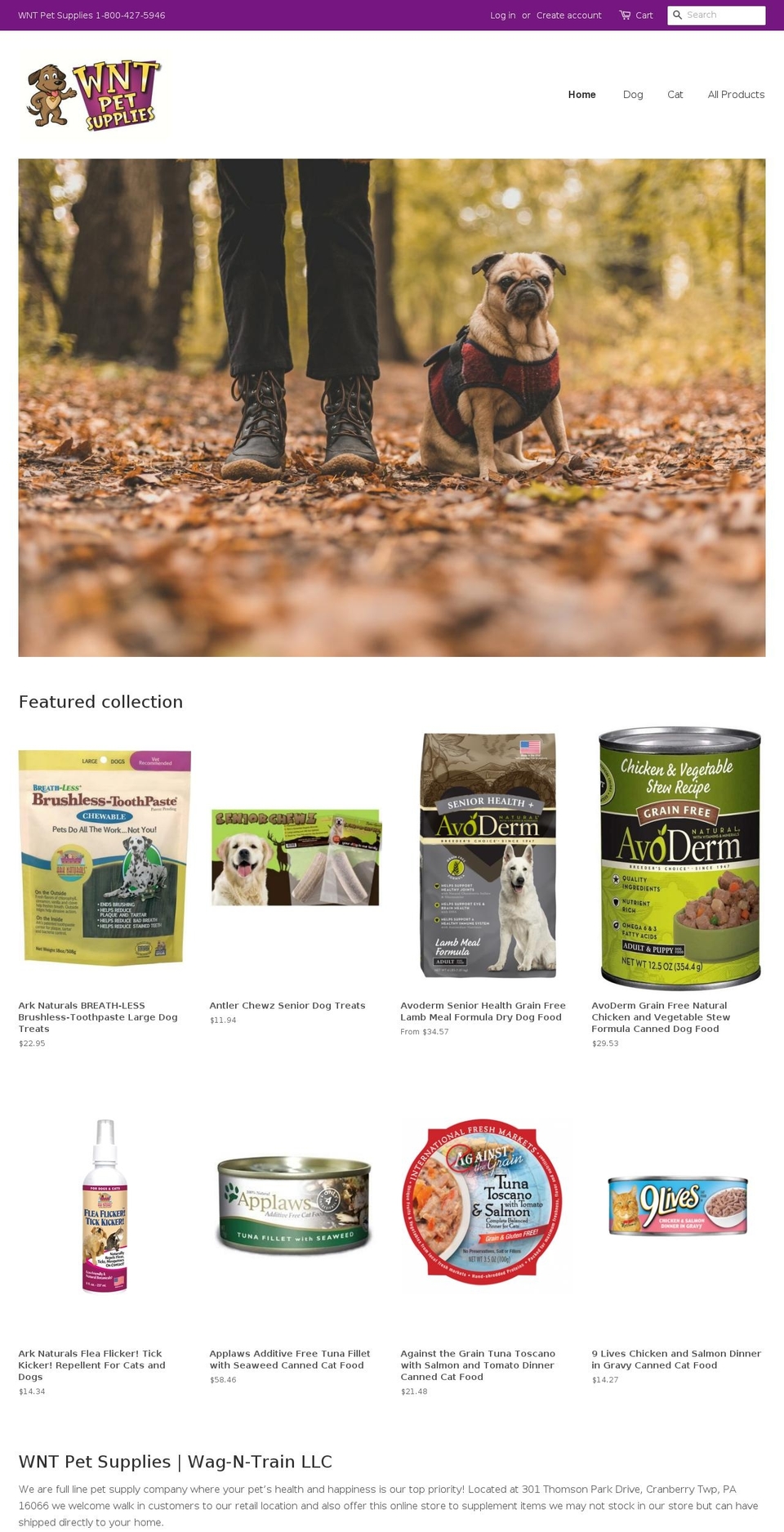 wntpetsupplies.com shopify website screenshot