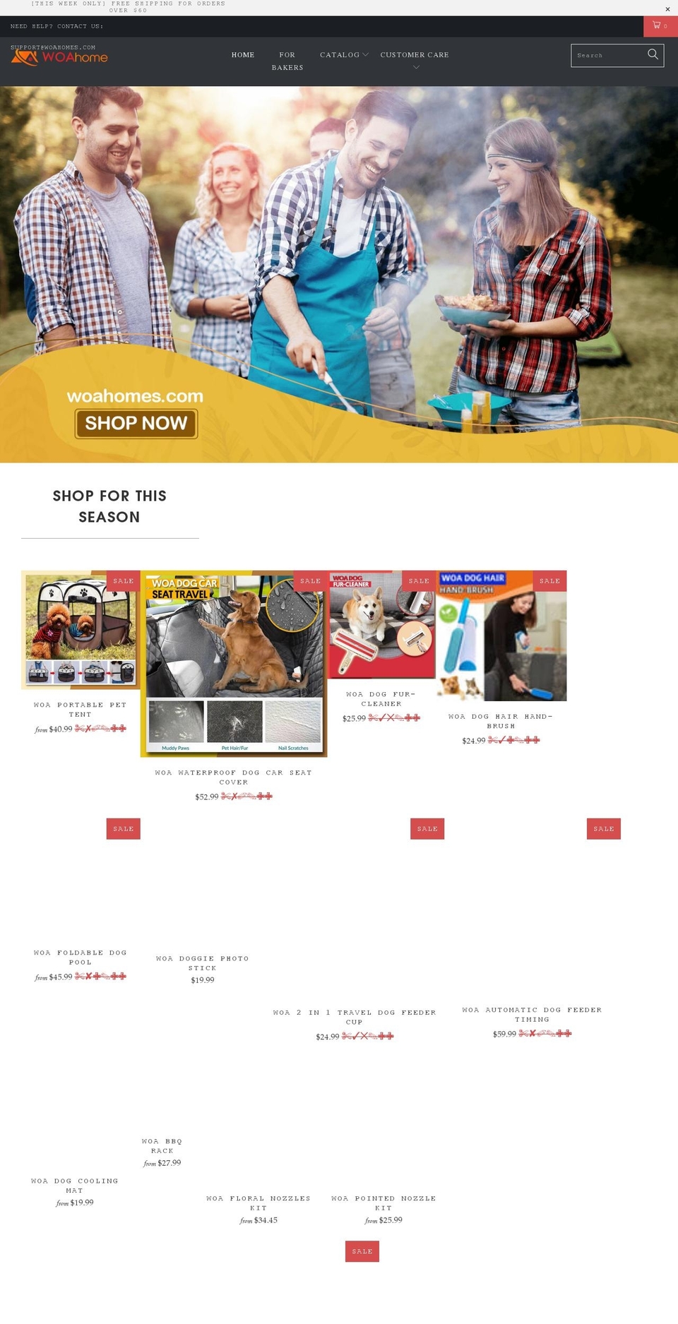 woahomes.com shopify website screenshot