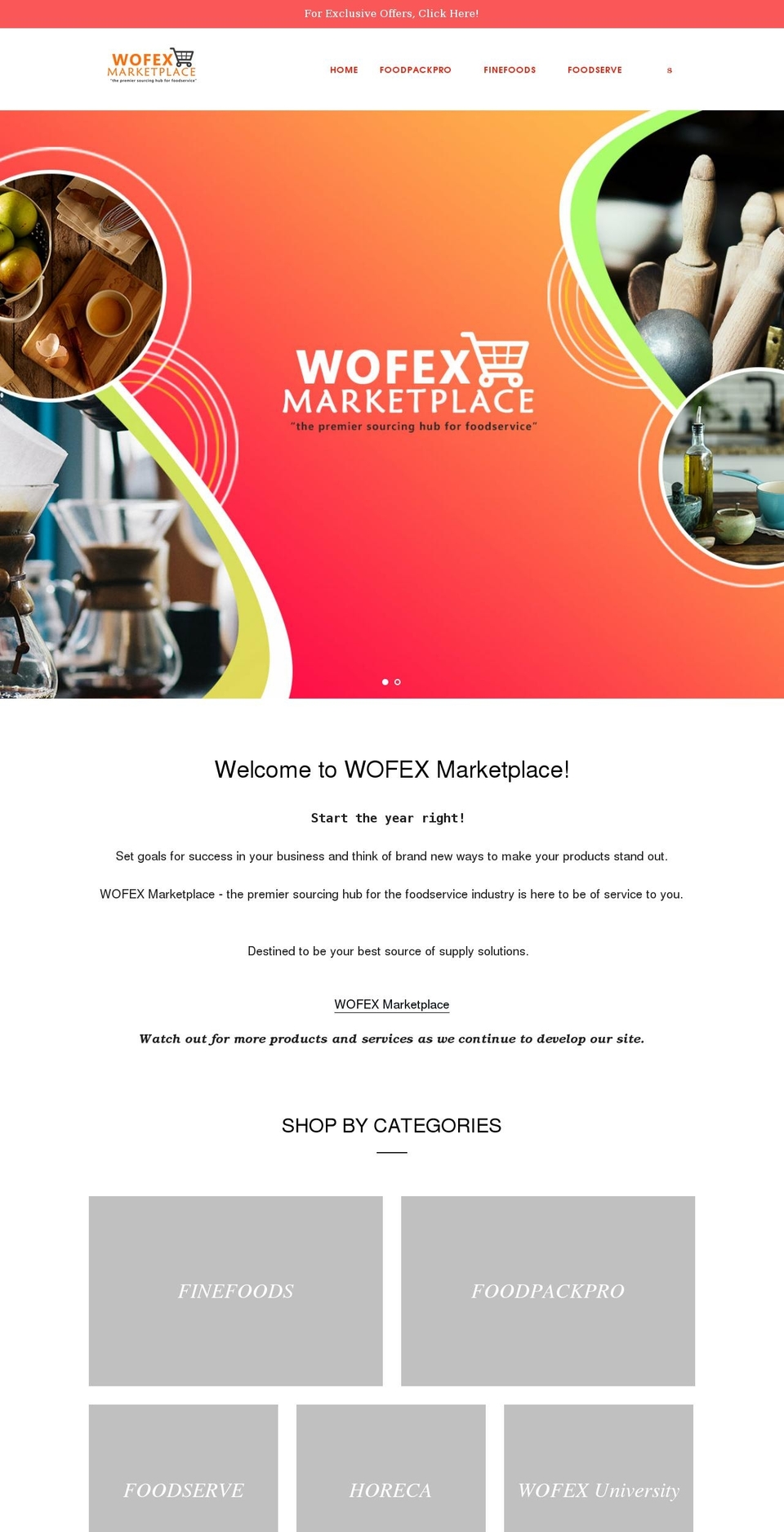 wofexmarketplace.com shopify website screenshot