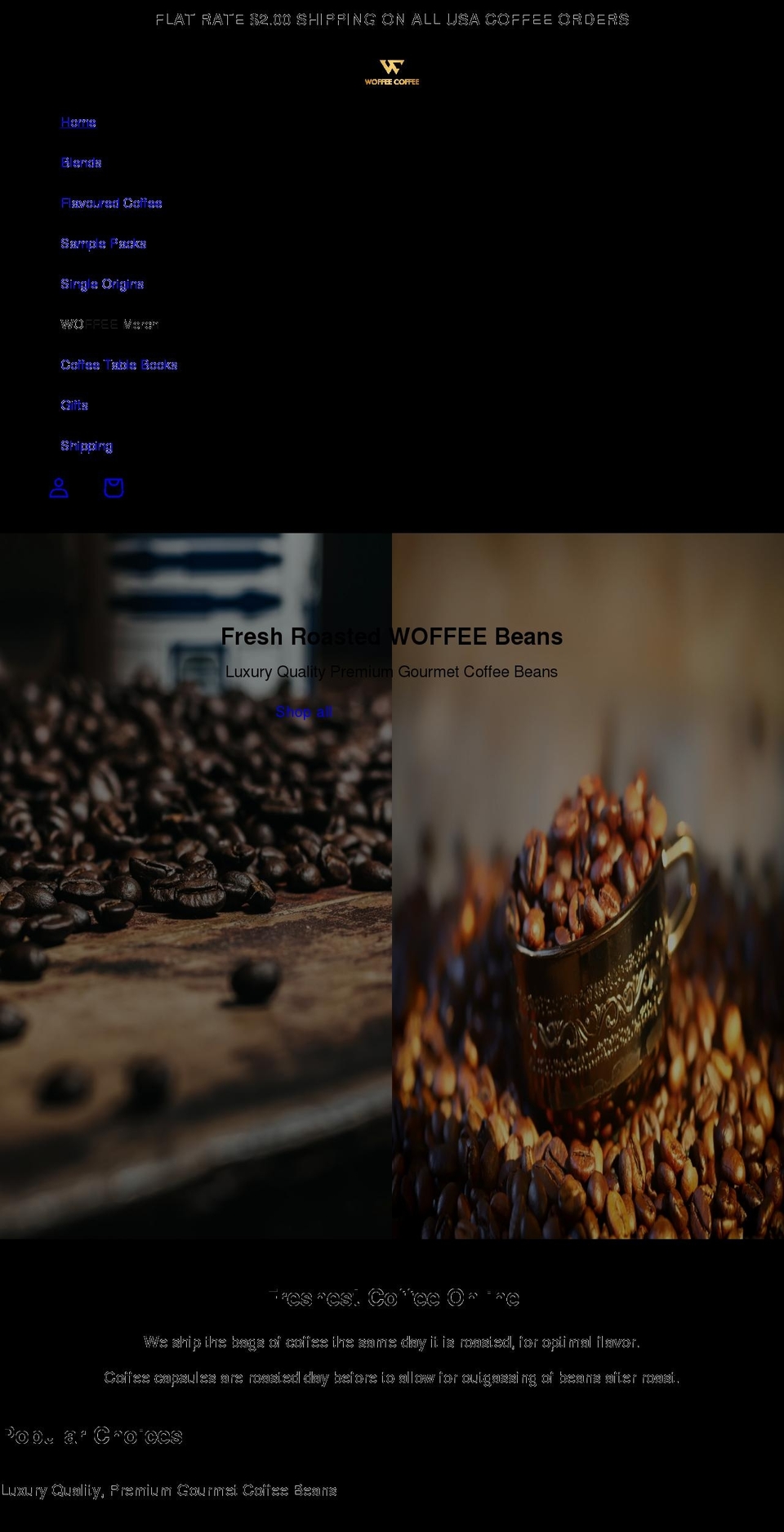 woffeecoffee.com shopify website screenshot