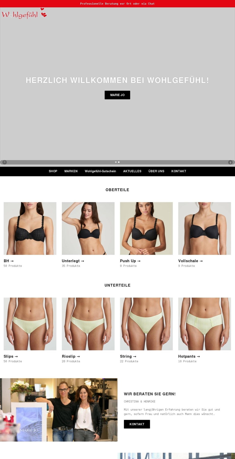 wohlgefuehl-luebbecke.de shopify website screenshot