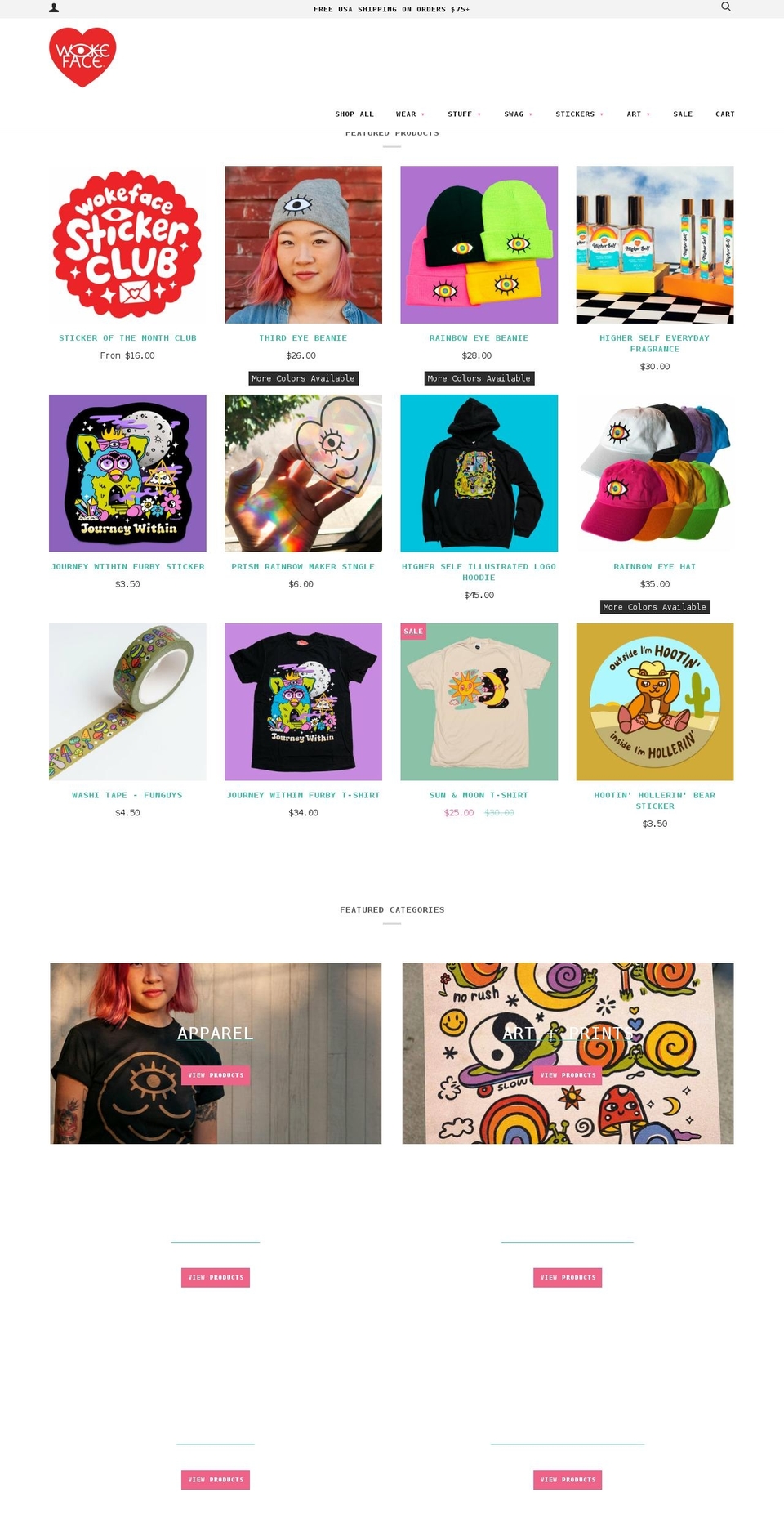 wokeface.com shopify website screenshot