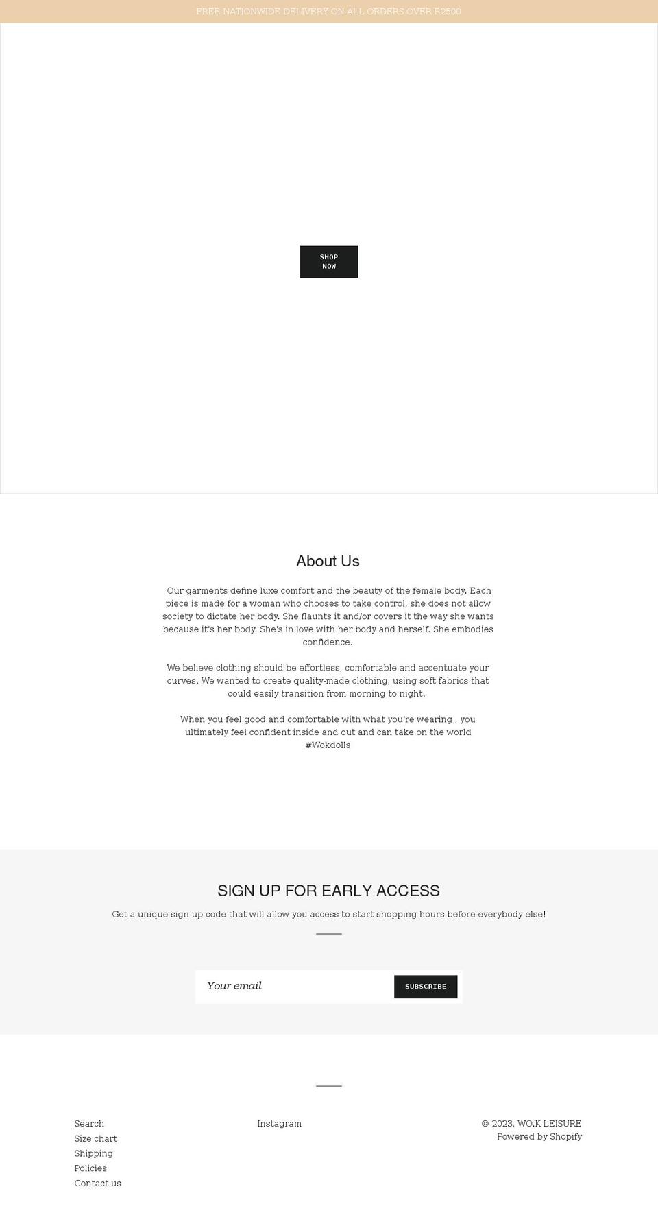 wokleisure.com shopify website screenshot