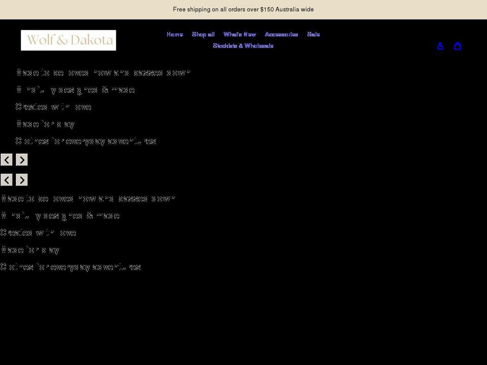 wolfanddakota.com shopify website screenshot