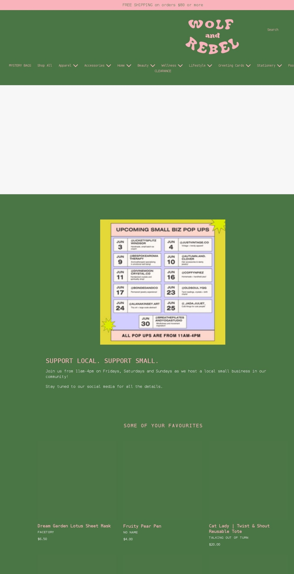 wolfandrebel.com shopify website screenshot