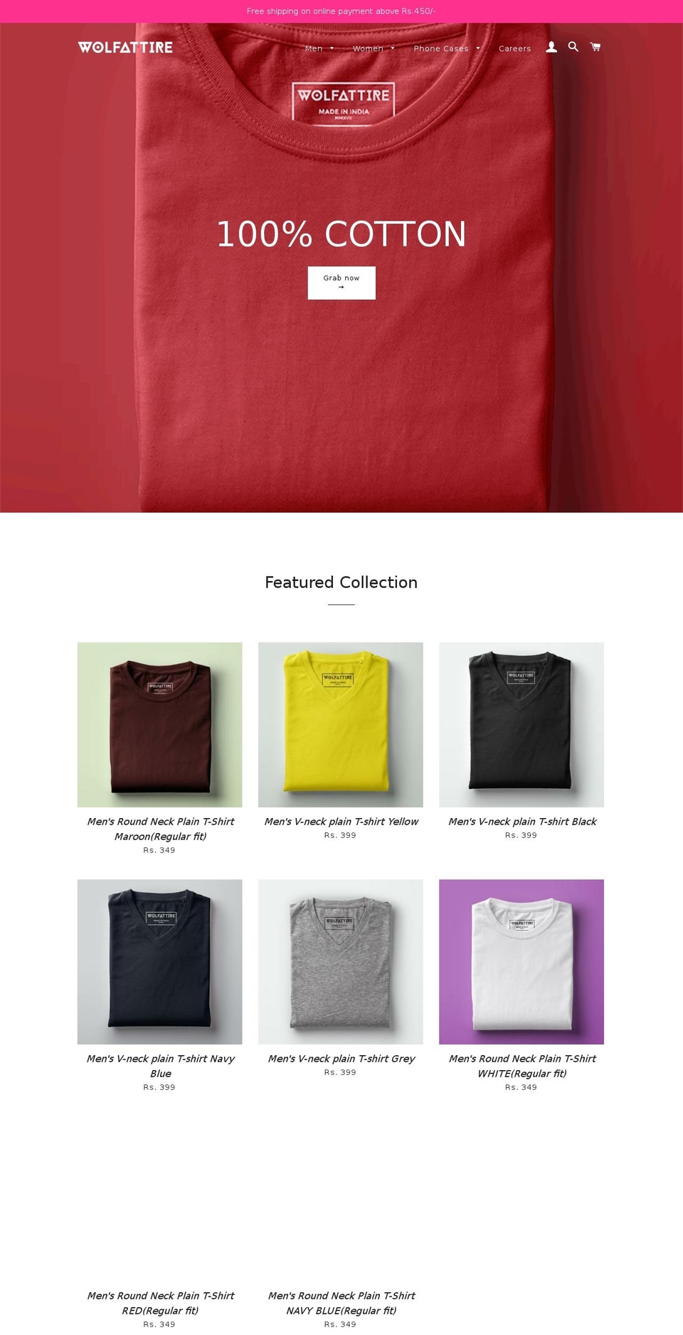 wolfattire.myshopify.com shopify website screenshot
