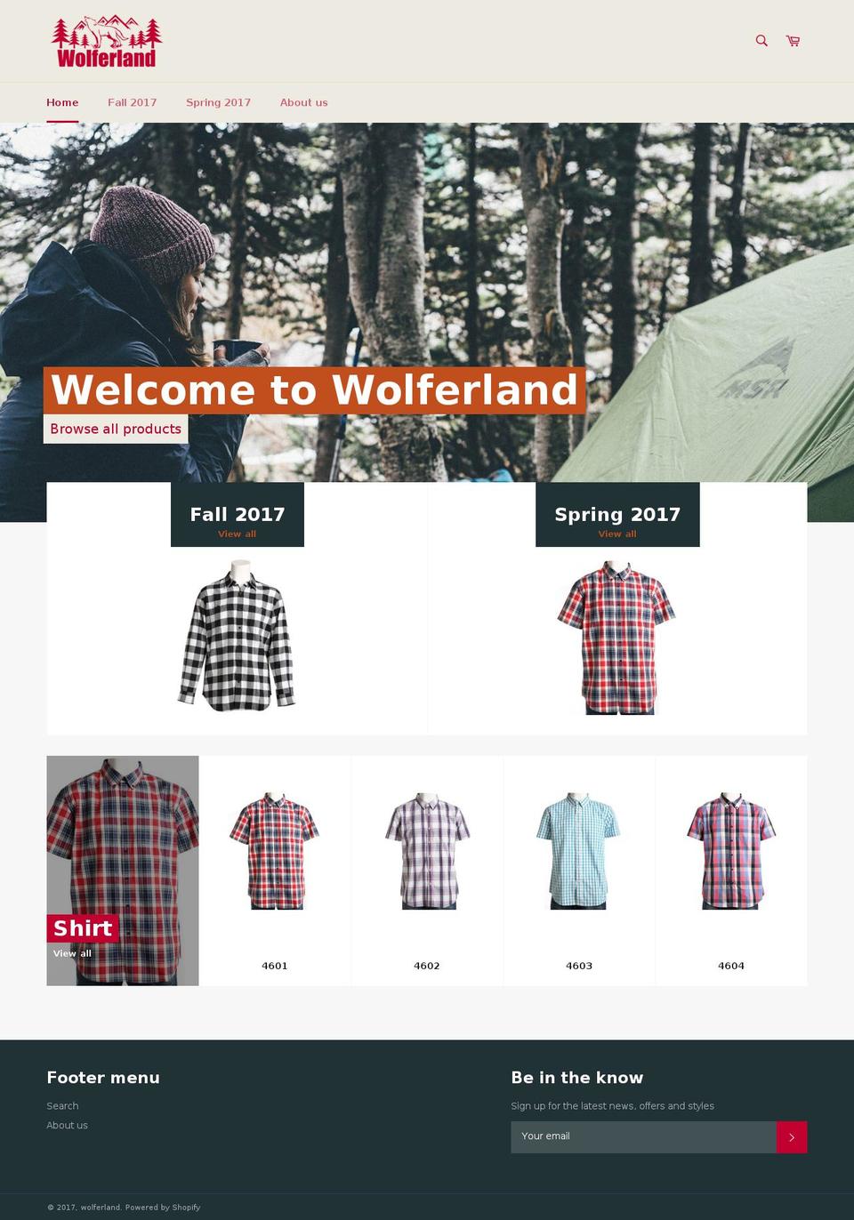 wolferland.com shopify website screenshot