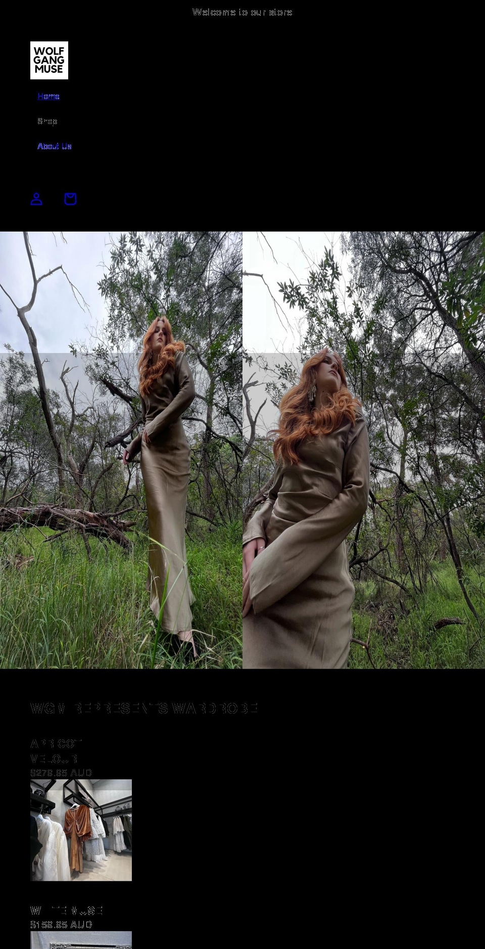 wolfgangmuse.com.au shopify website screenshot