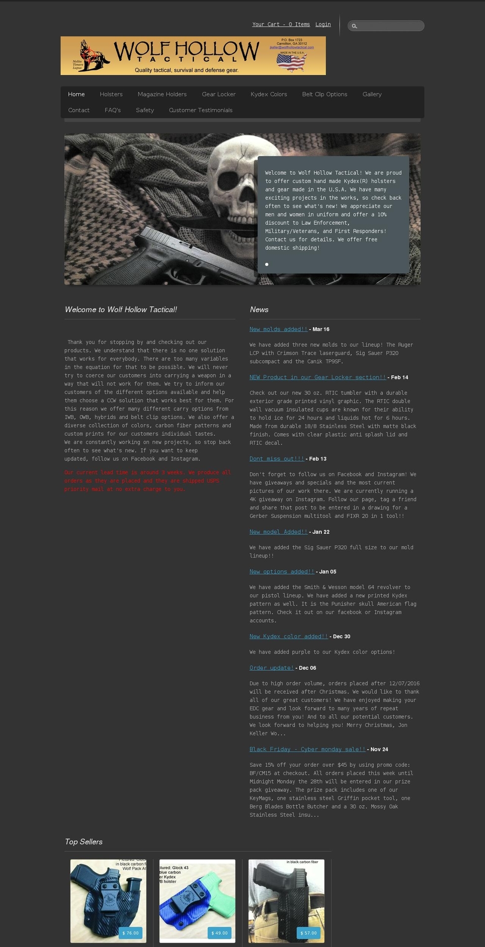 Simplistic Shopify theme site example wolfhollowtactical.com