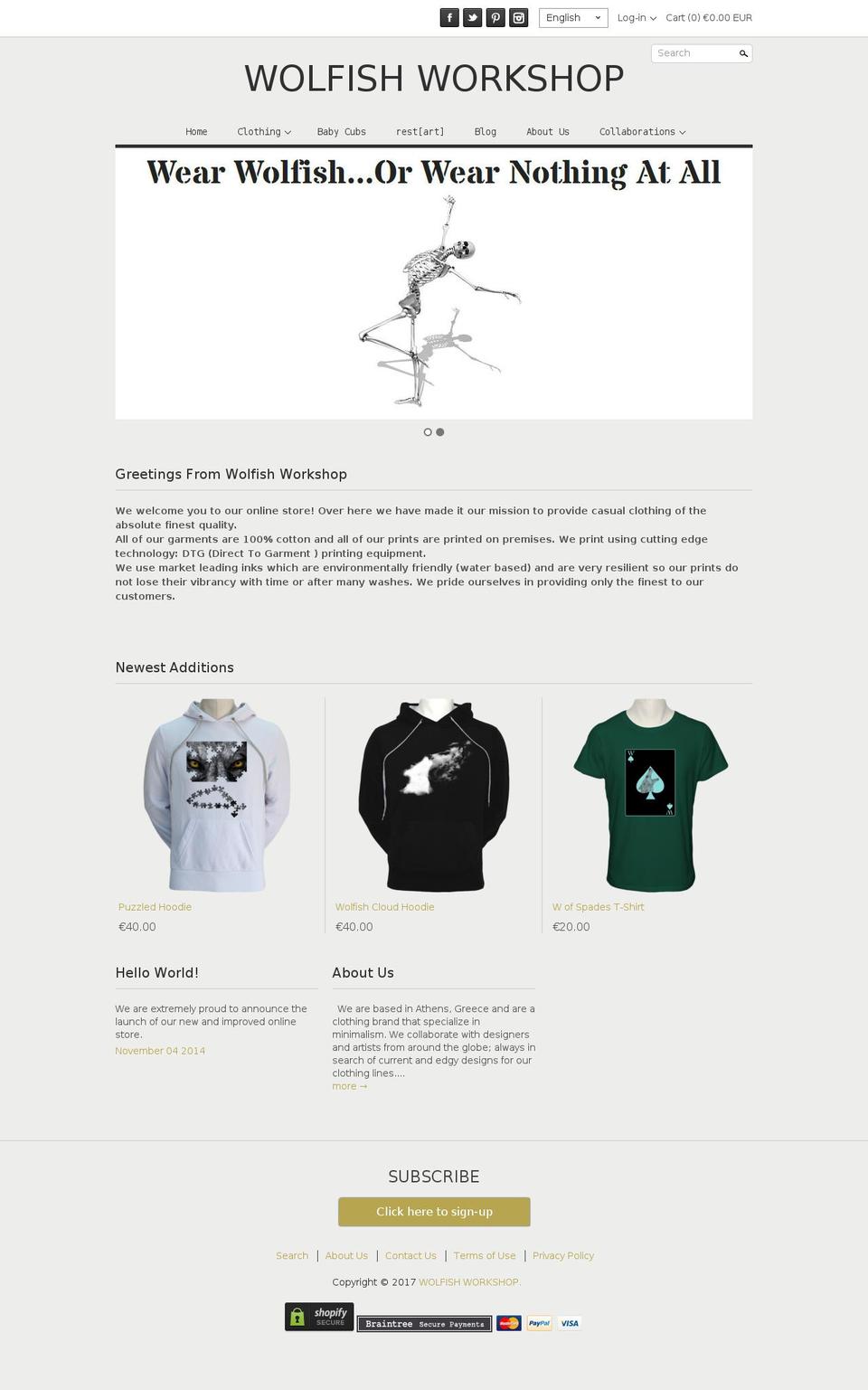 wolfish-workshop.com shopify website screenshot
