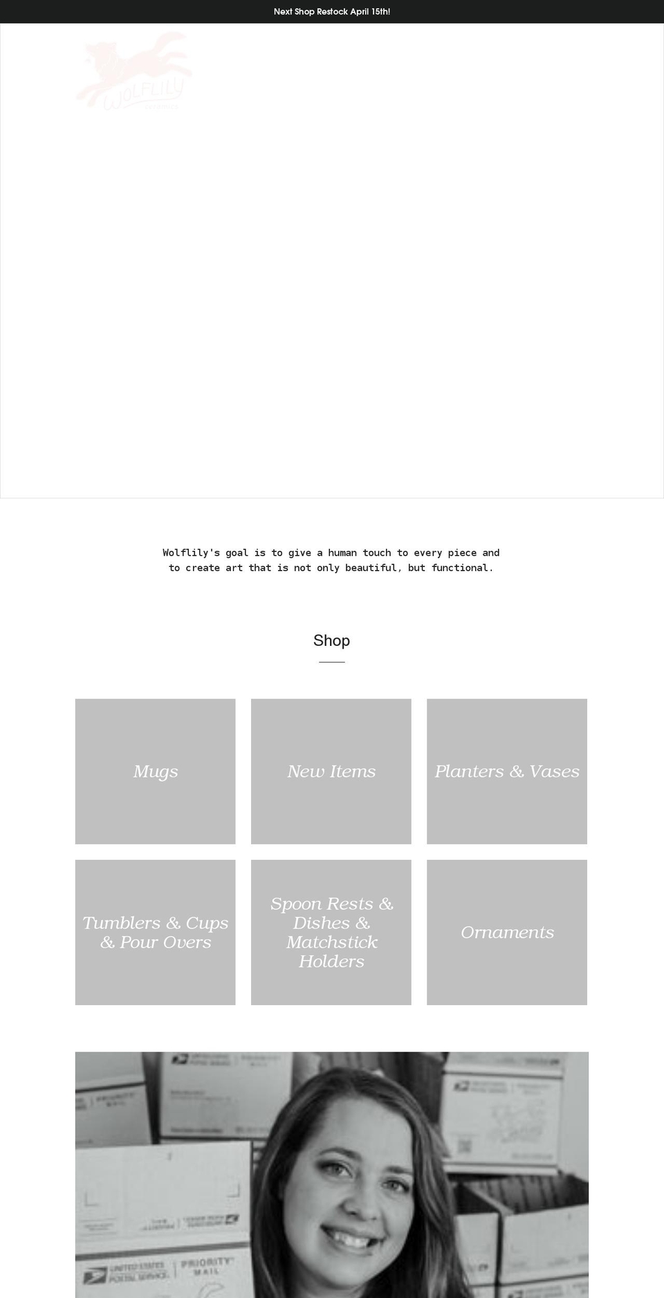 wolflilyceramics.com shopify website screenshot