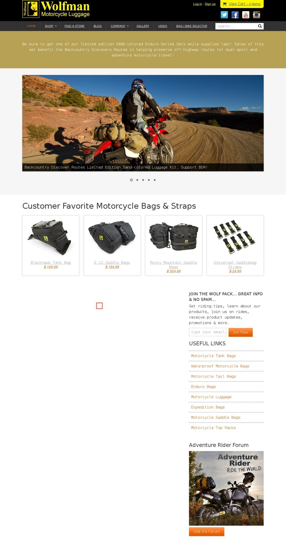 wolfmanluggage.com shopify website screenshot