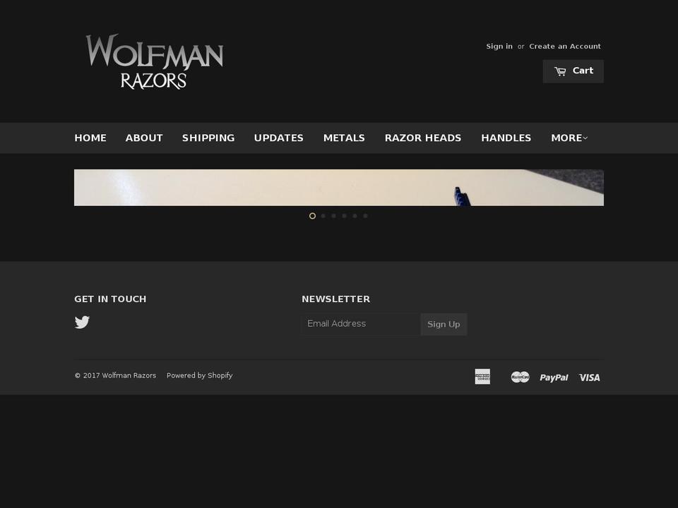 wolfmanrazors.com shopify website screenshot