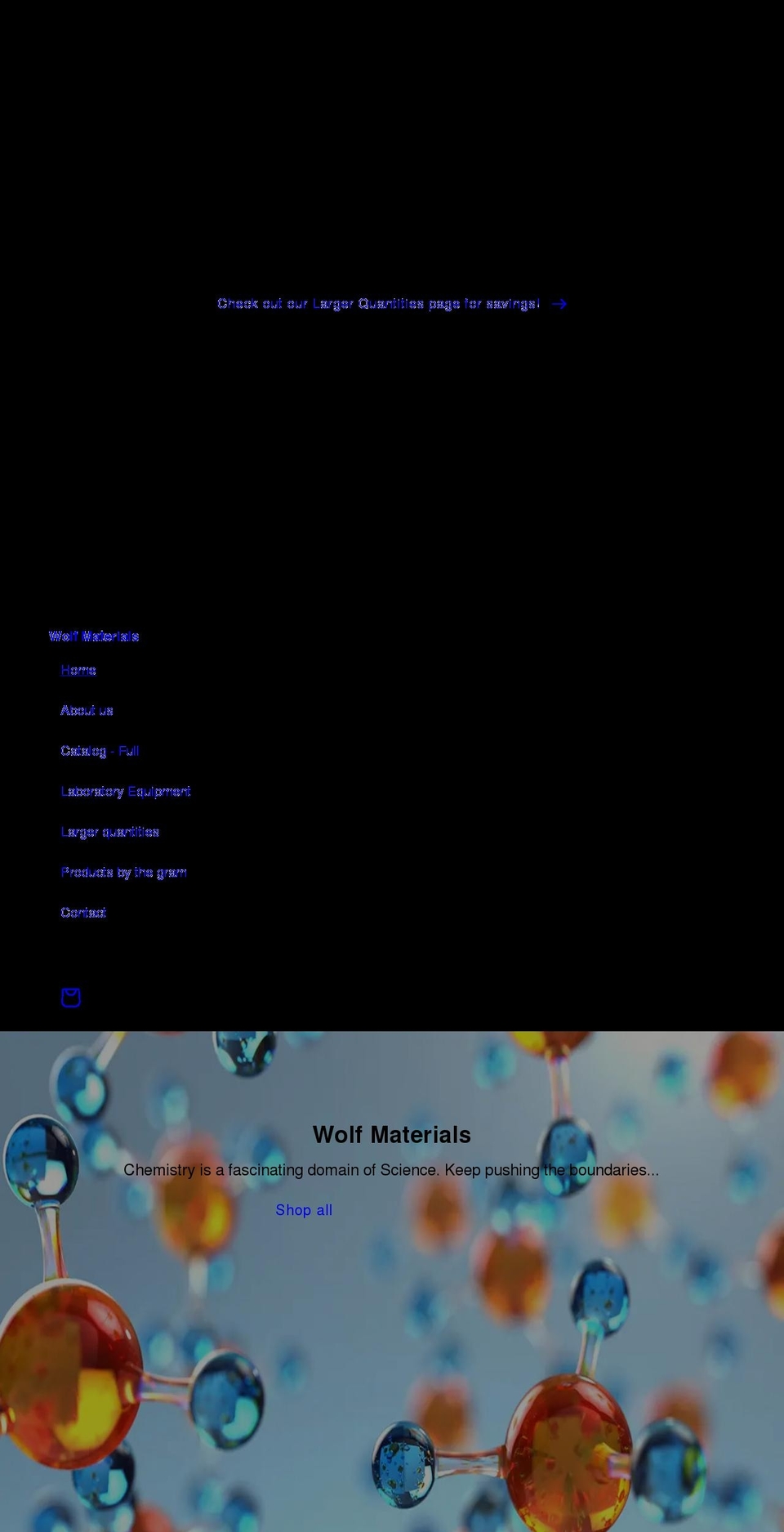 wolfmaterials.com shopify website screenshot