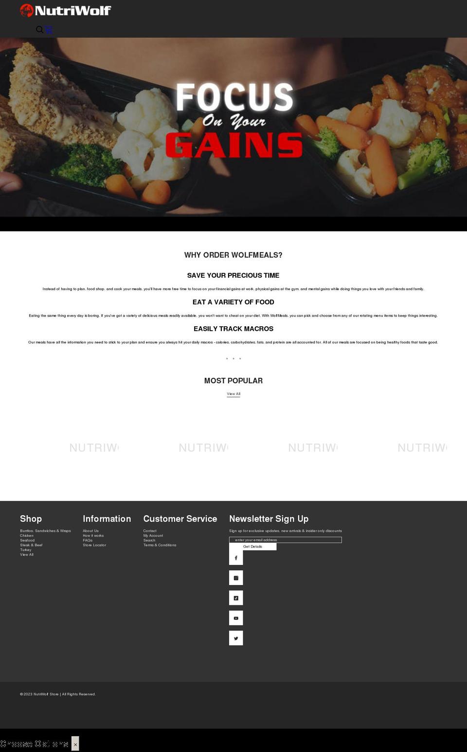 Broccoli Shopify theme site example wolfmeals.com