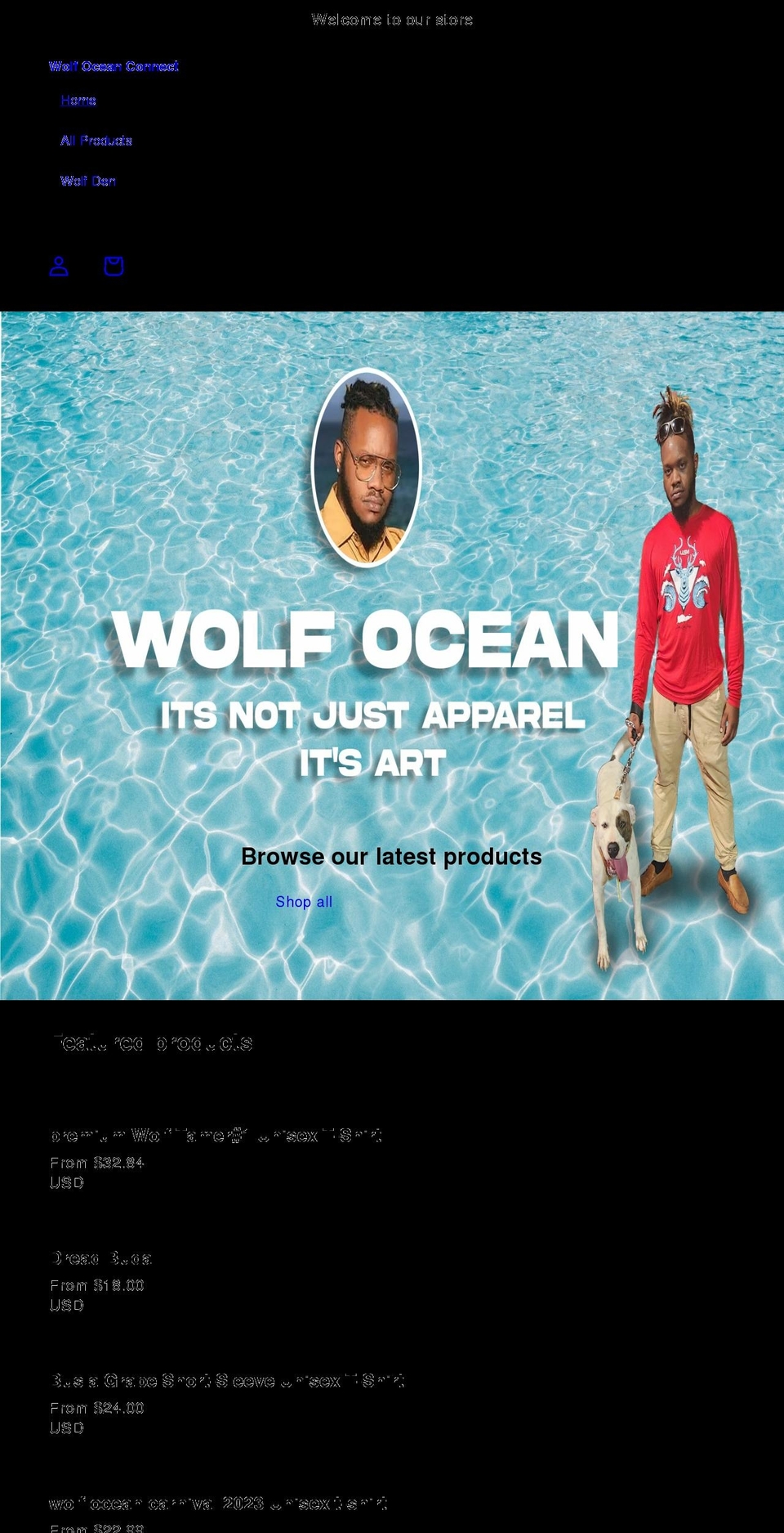 wolfoceanconnect.com shopify website screenshot