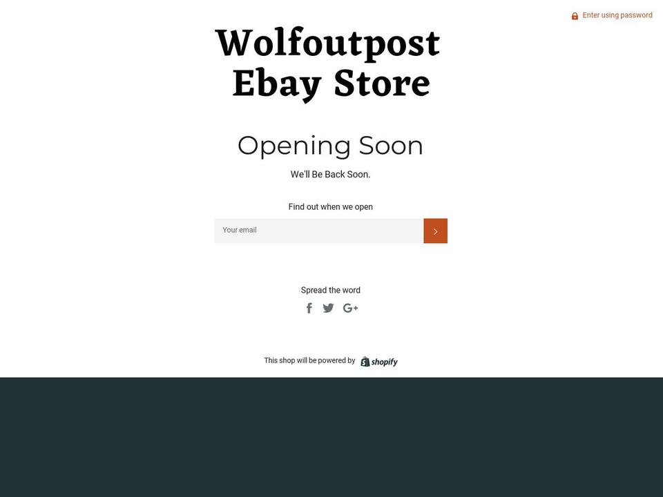 wolfoutpost.com shopify website screenshot