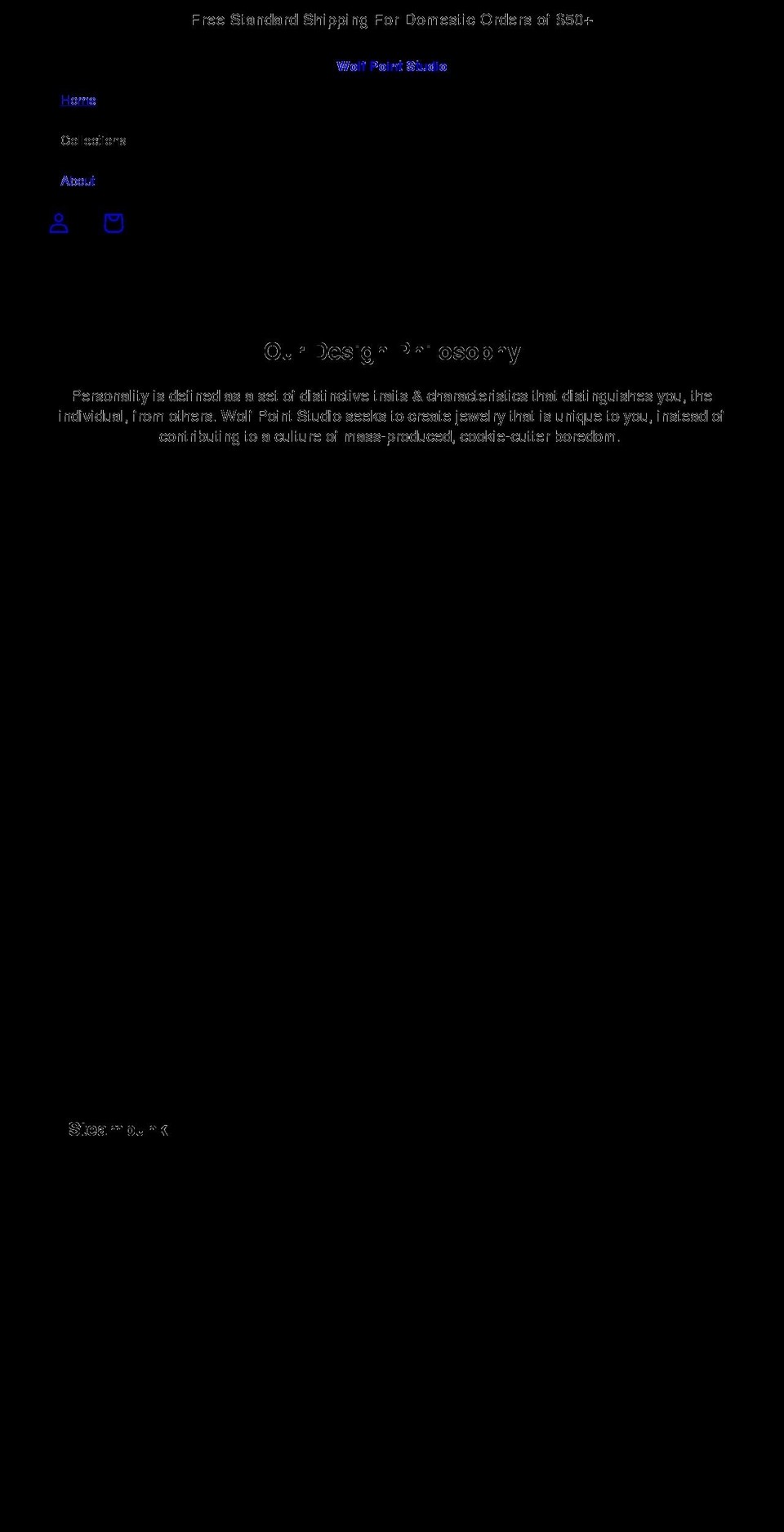 wolfpointstudiojewelry.com shopify website screenshot
