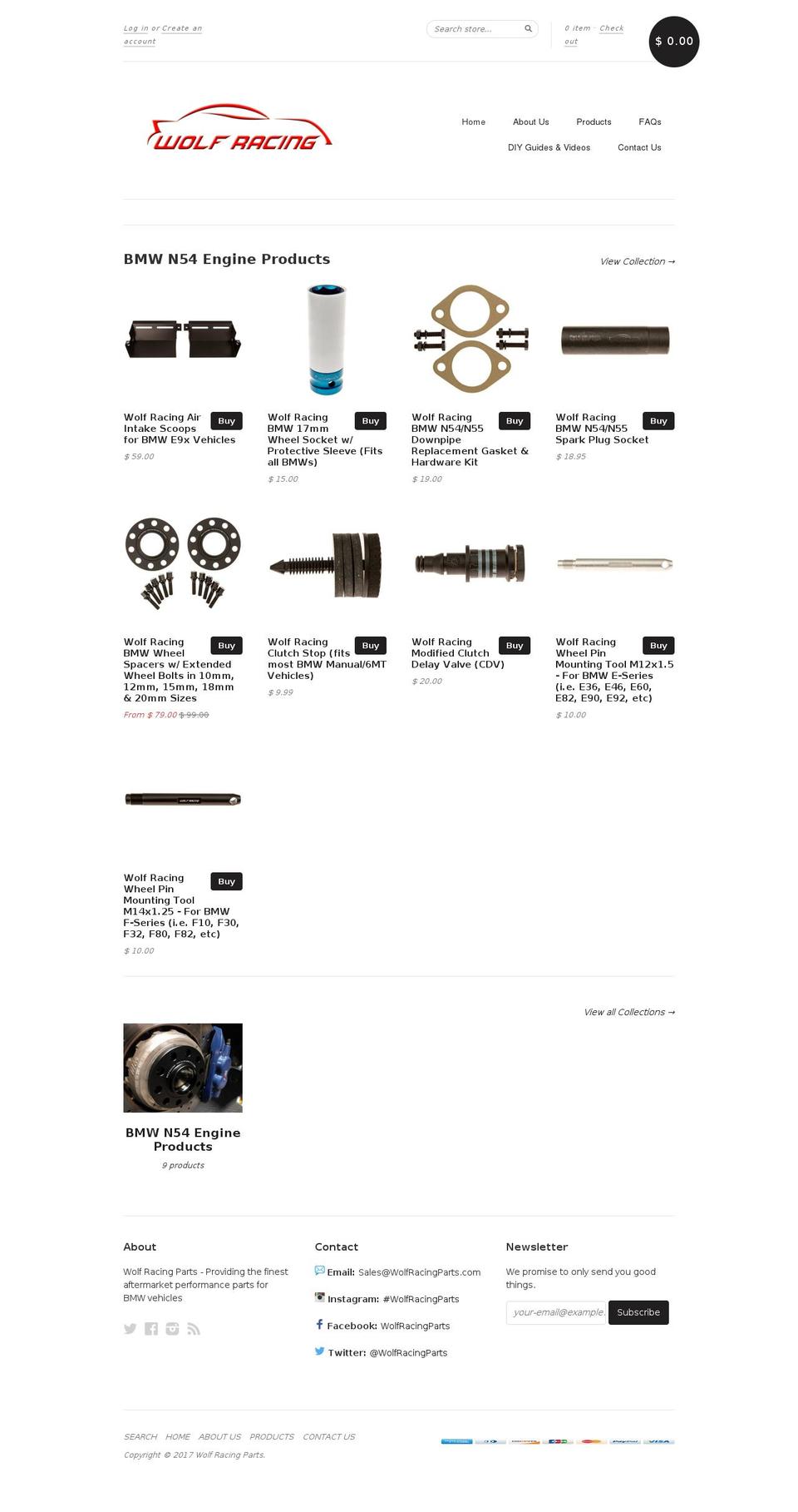 wolfracingonline.com shopify website screenshot