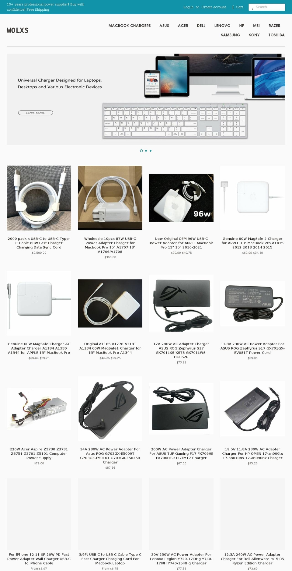 wolxs.com shopify website screenshot