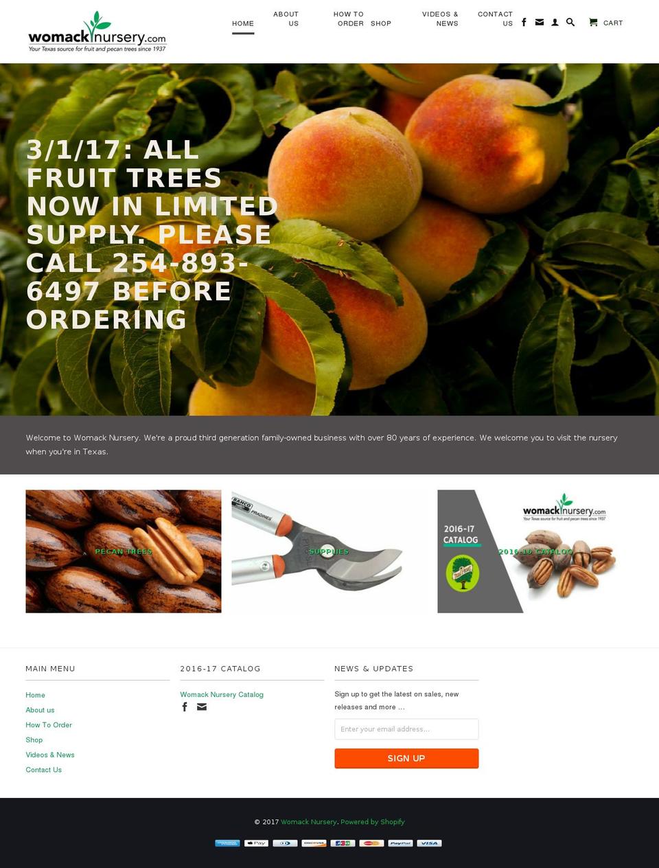 womacknursery.com shopify website screenshot
