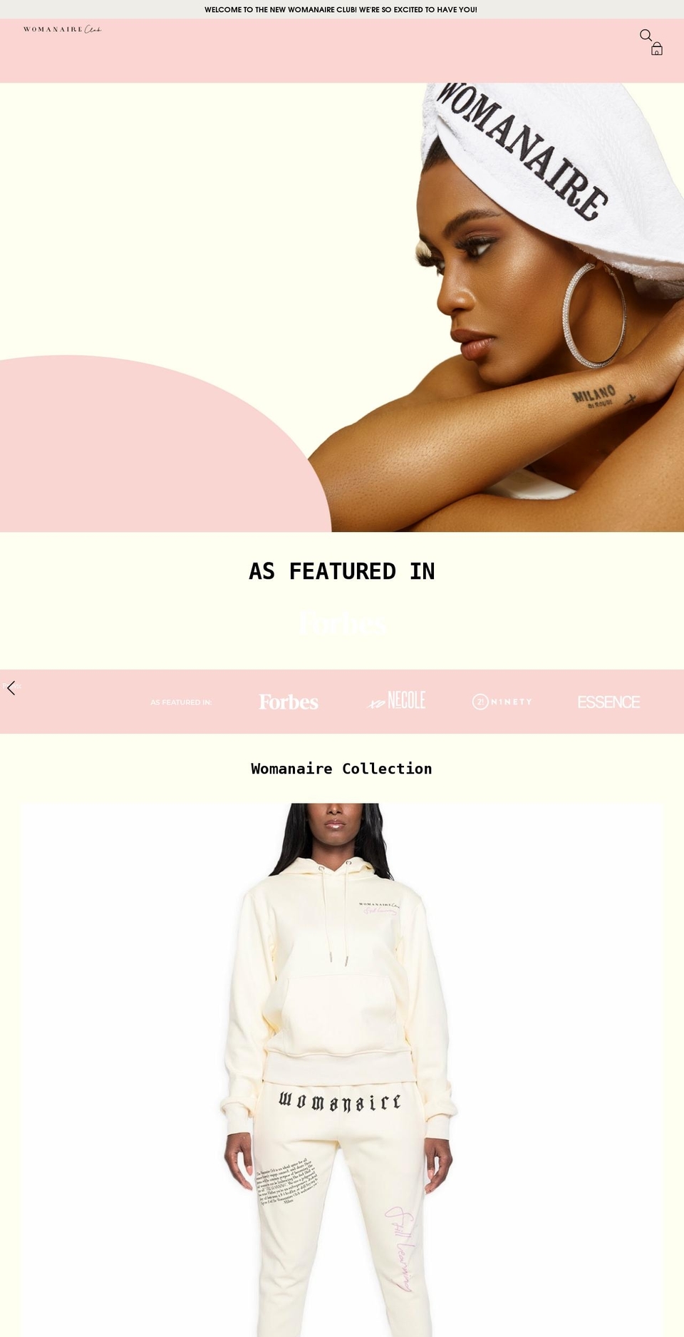 womanaire.club shopify website screenshot