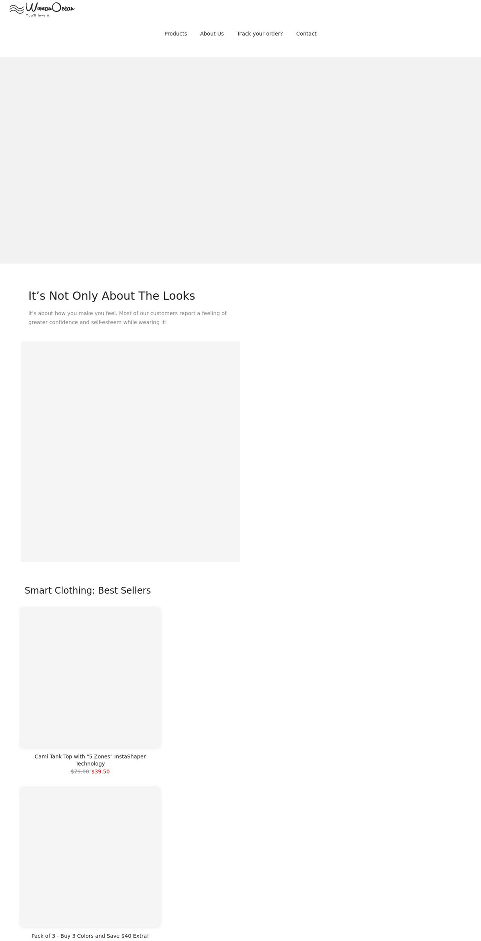 womanocean.com shopify website screenshot