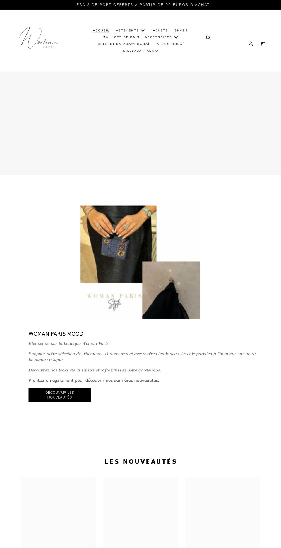 womanparis.com shopify website screenshot