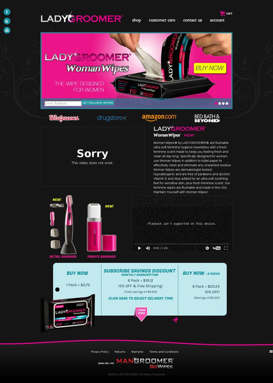 womanwipes.com shopify website screenshot