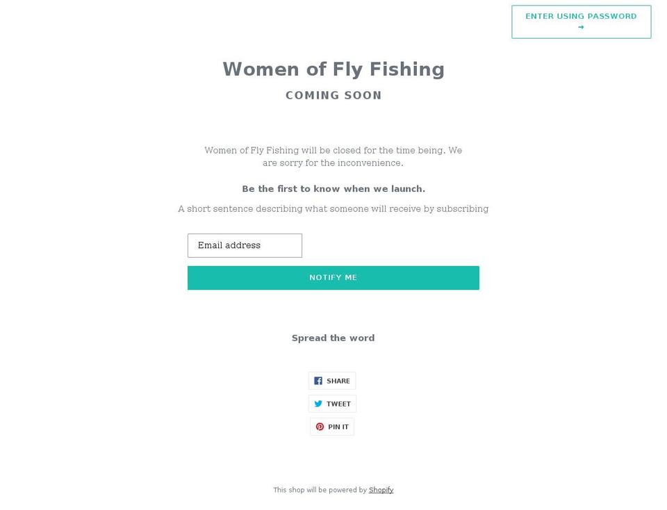 womenoffly-fishing.com shopify website screenshot