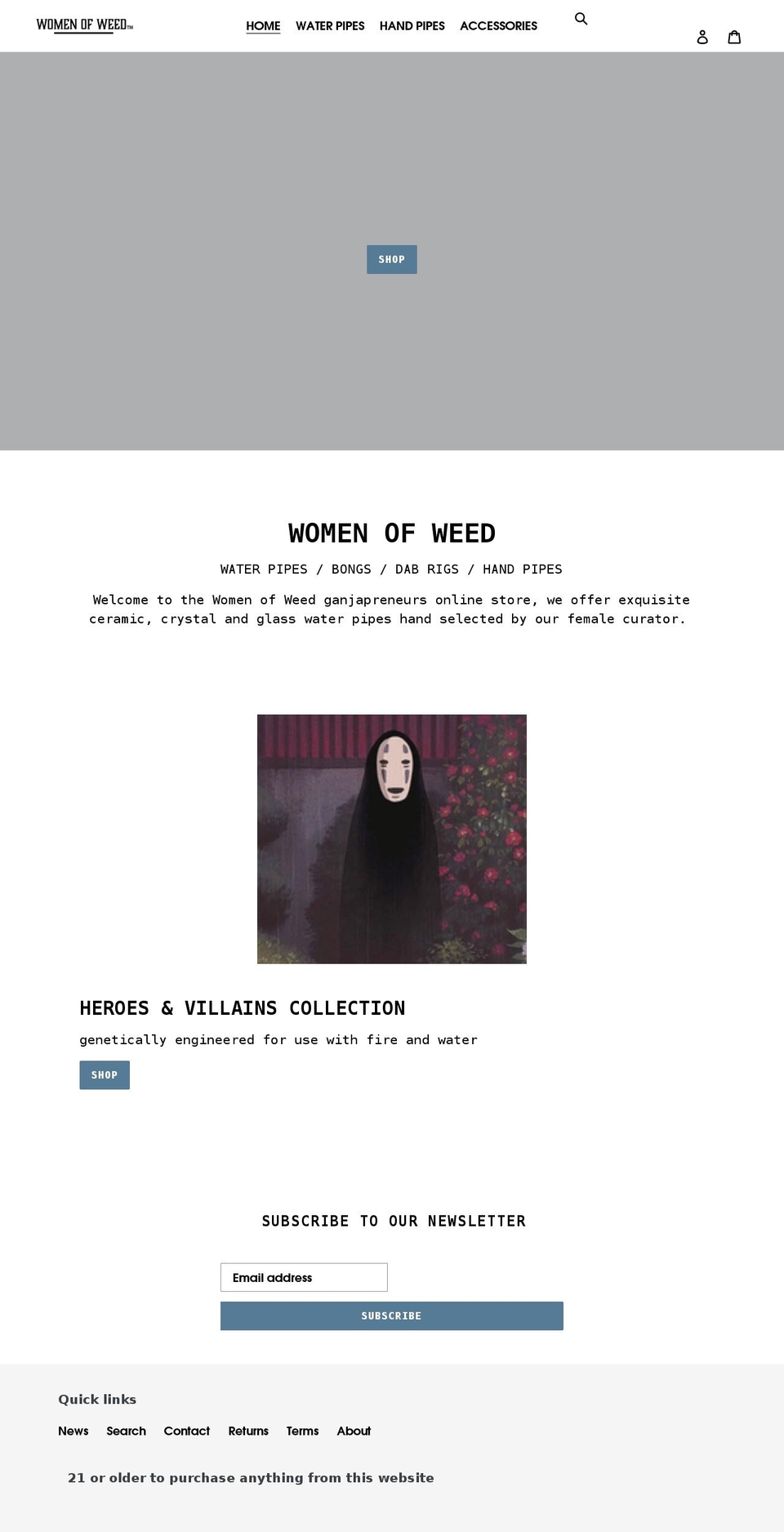 womenofweed.com shopify website screenshot