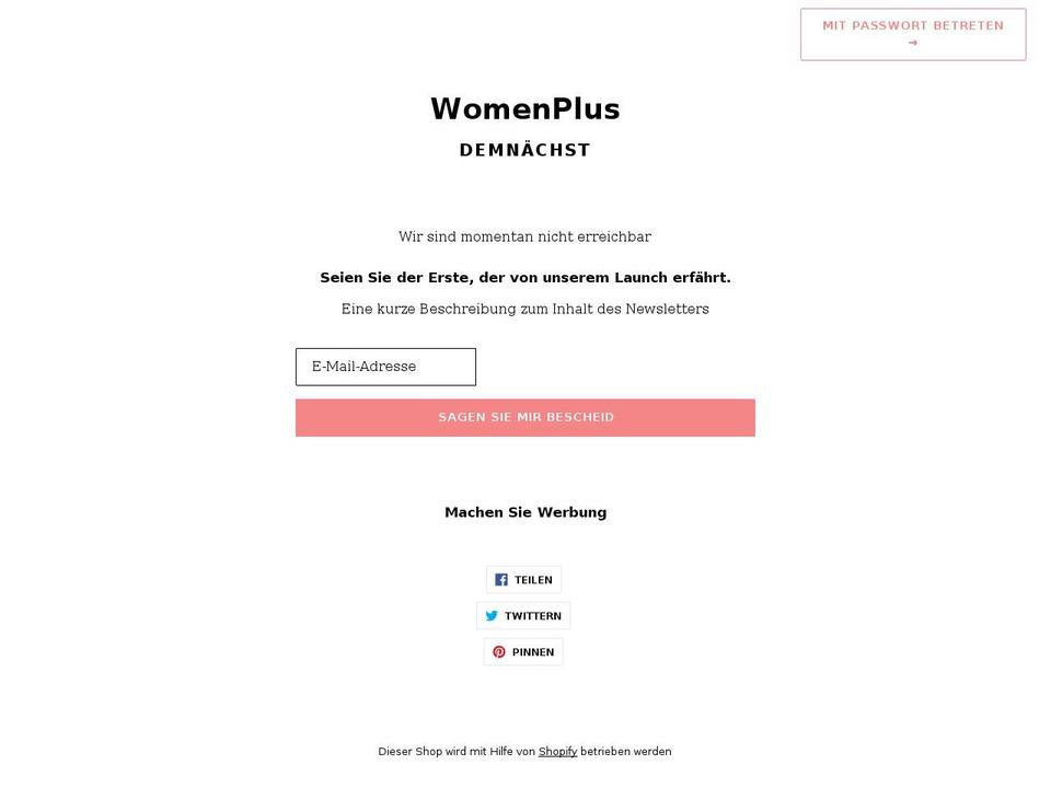 womenplus.de shopify website screenshot