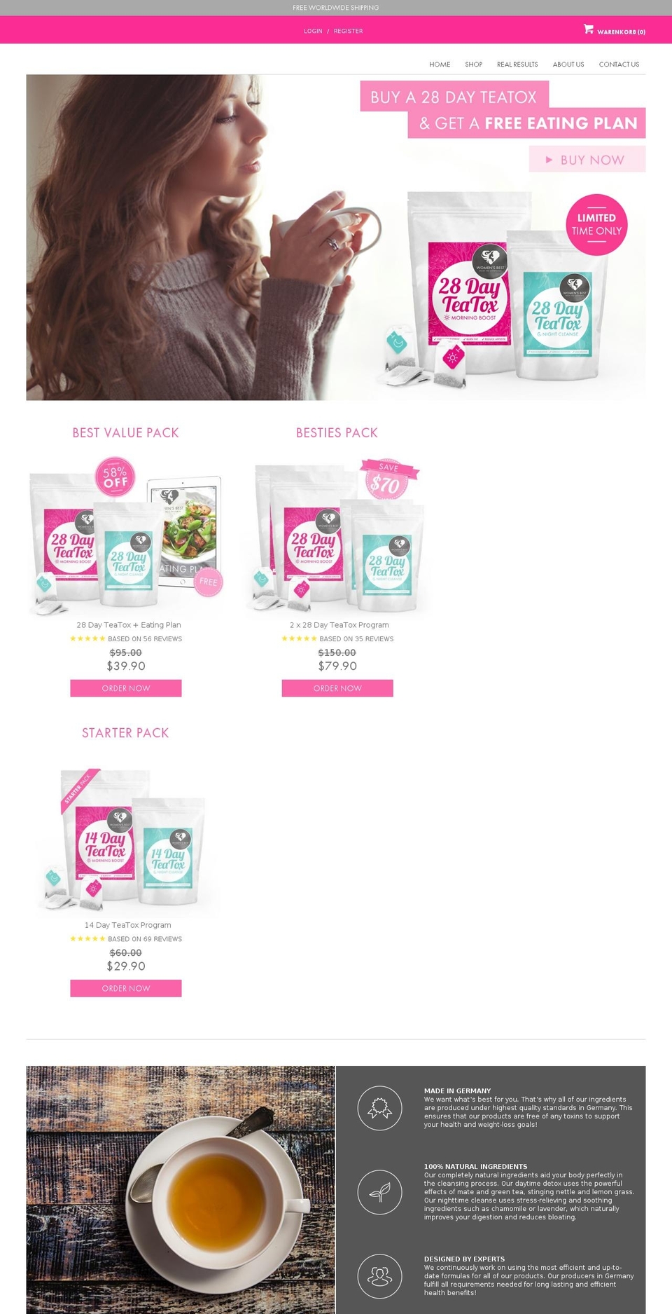 womensbesttea.com shopify website screenshot