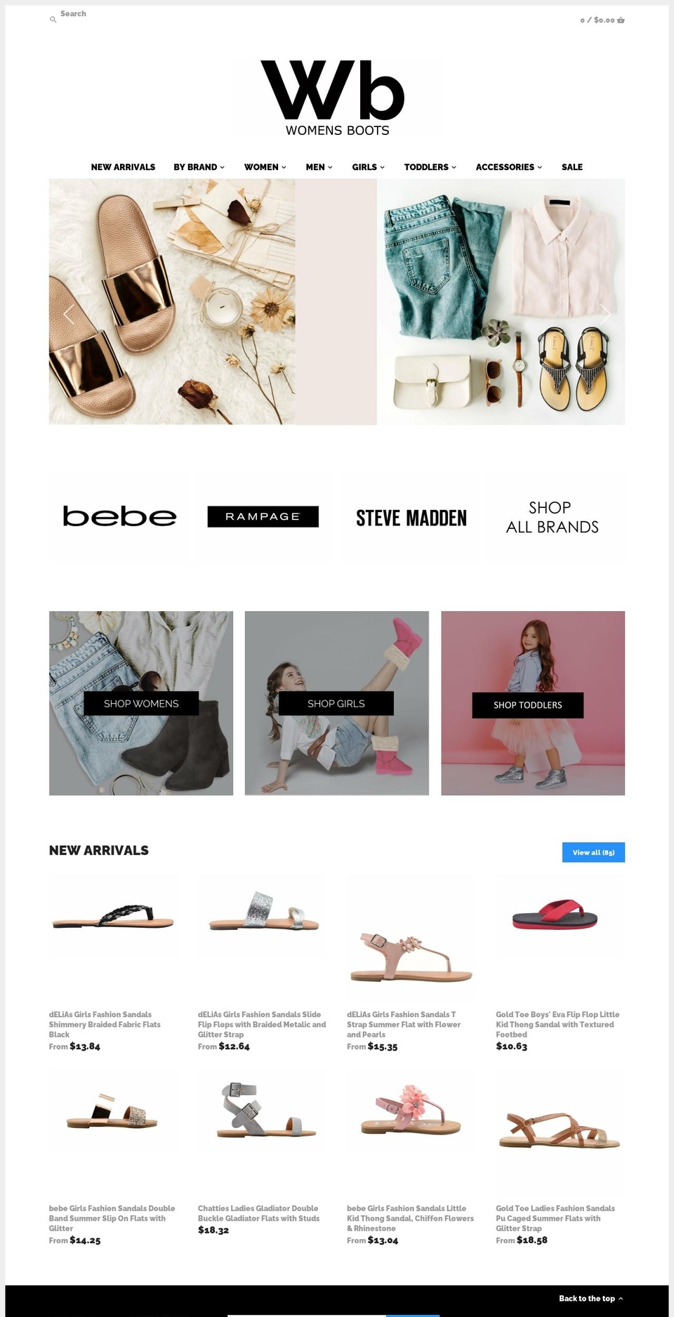 womensboots.com shopify website screenshot