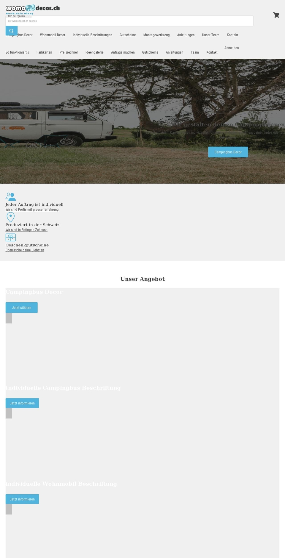 womodecor.ch shopify website screenshot