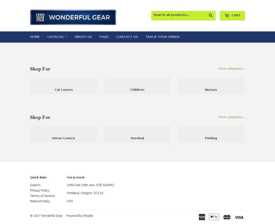 wonderfulgear.com shopify website screenshot