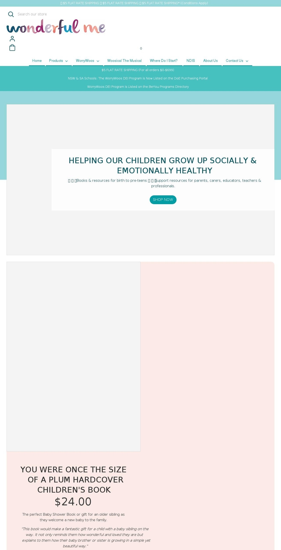 wonderfulme.com.au shopify website screenshot