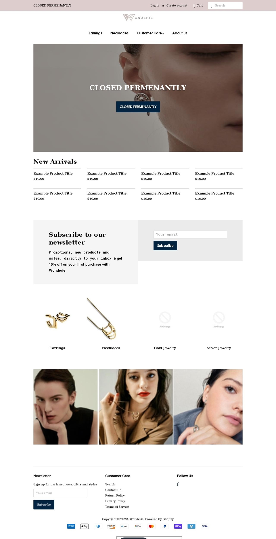 wonderiejewel.com shopify website screenshot