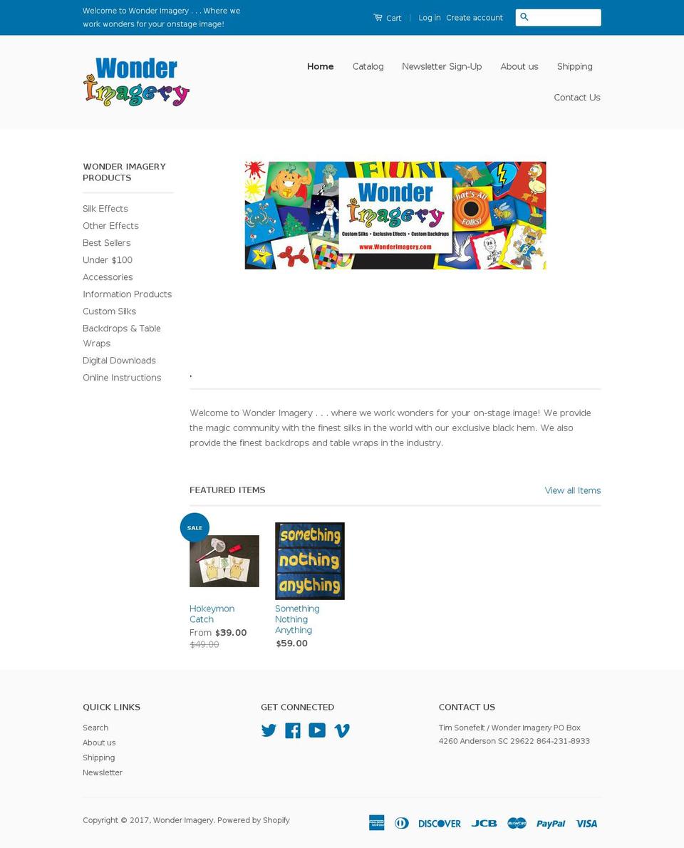 wonderimagery.com shopify website screenshot