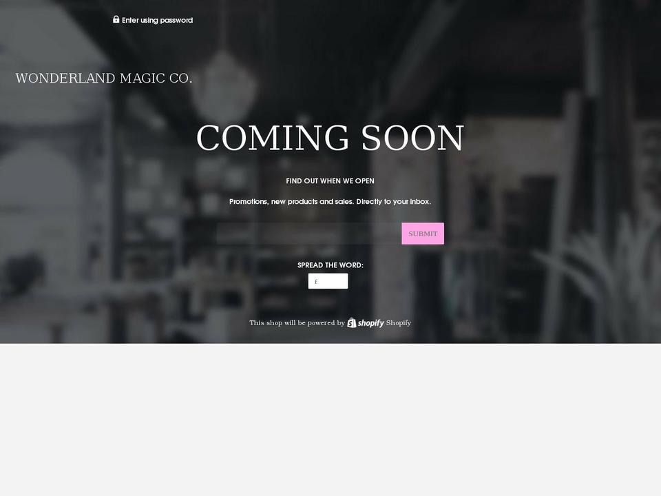 wonderland-magic-co.myshopify.com shopify website screenshot