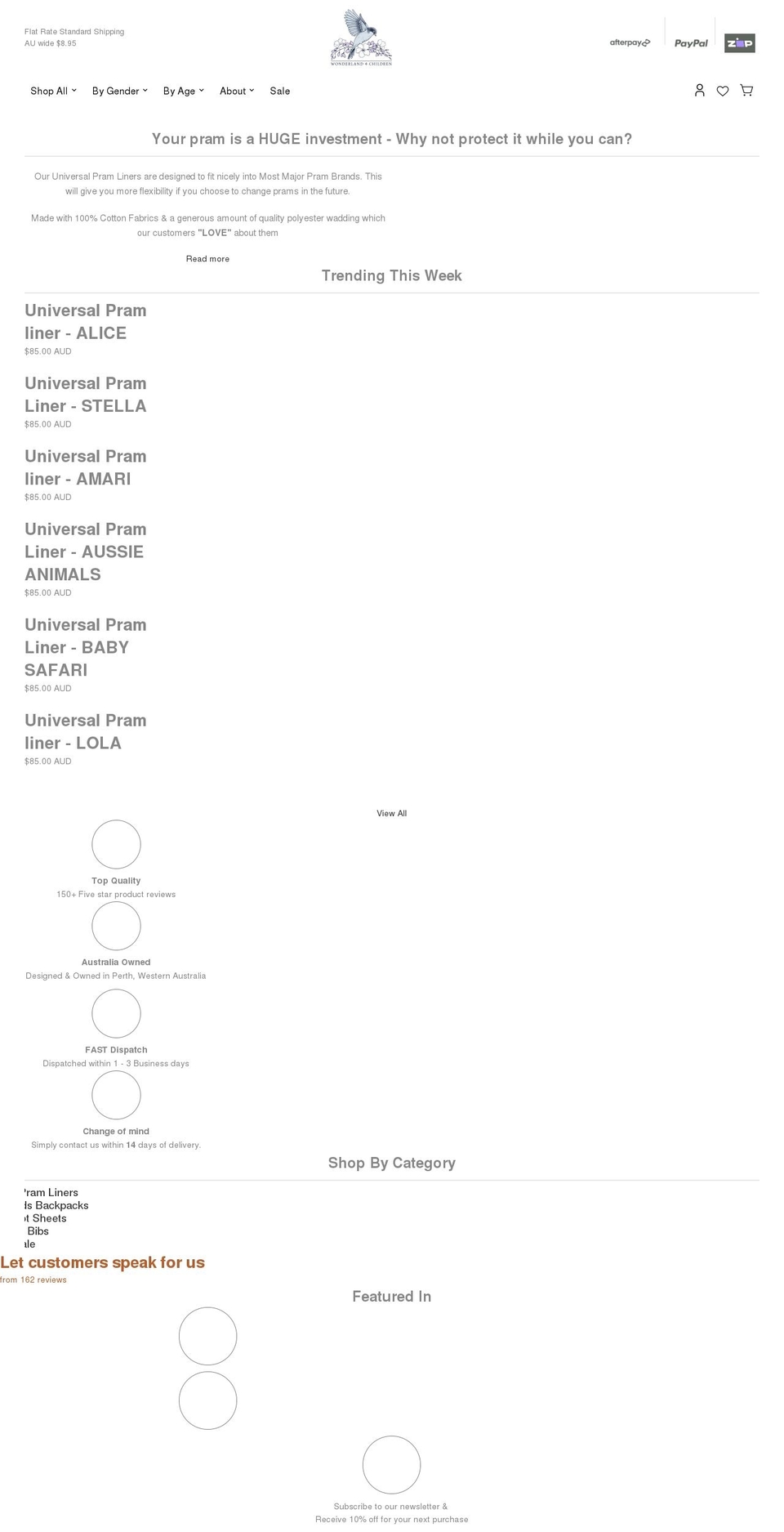 wonderland4children.com shopify website screenshot