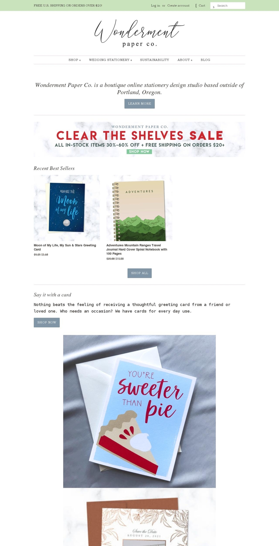 wondermentpaper.com shopify website screenshot