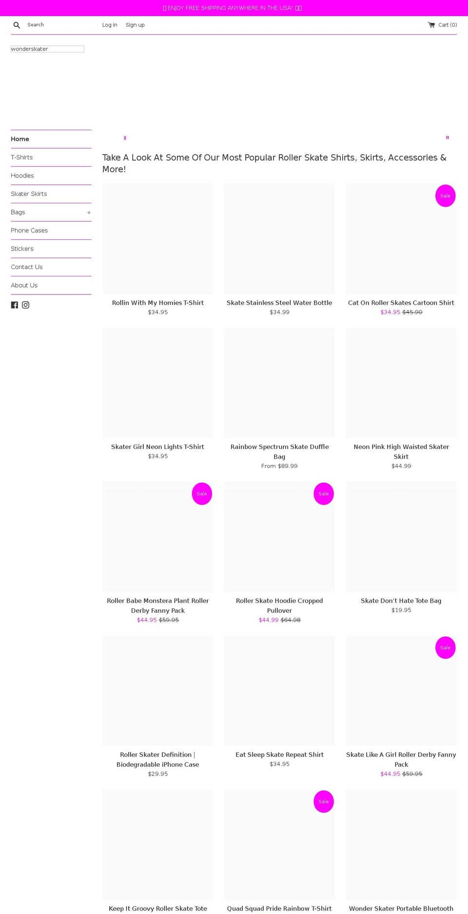 wonderskater.com shopify website screenshot