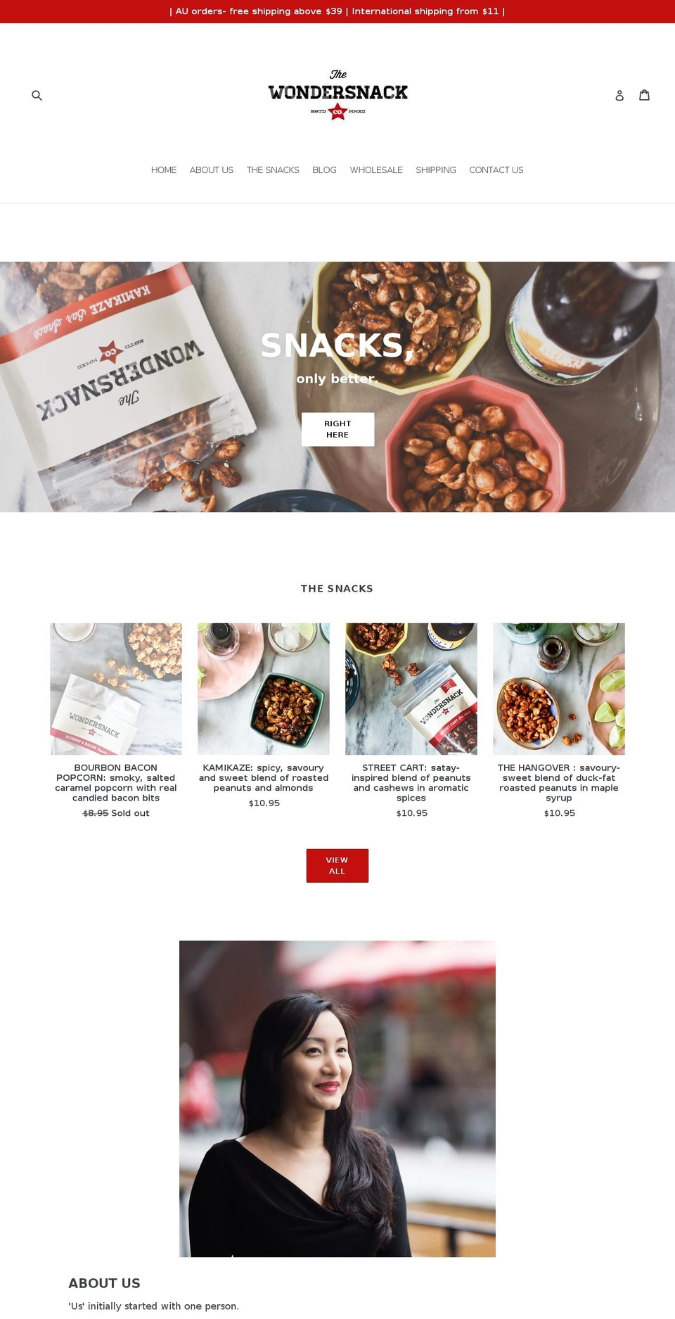 wondersnack.com.au shopify website screenshot