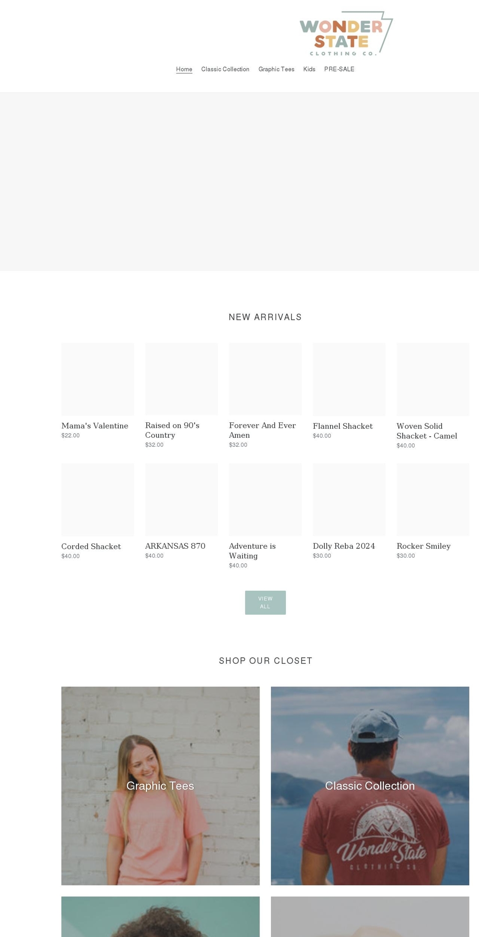 wonderstateclothing.com shopify website screenshot